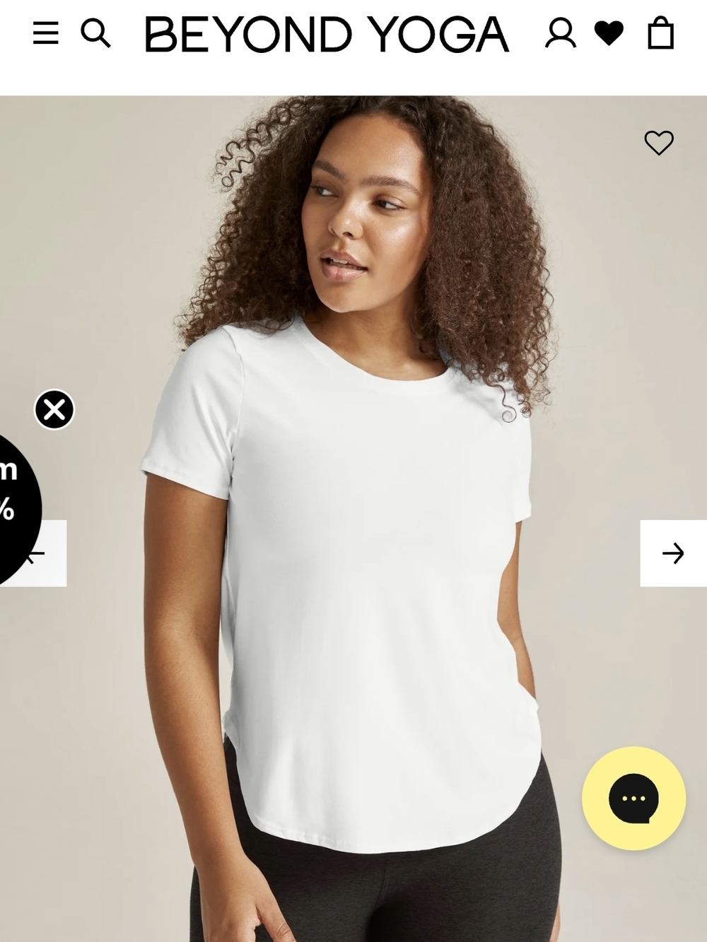 Beyond Yoga White Crew Neck Top  NWOT